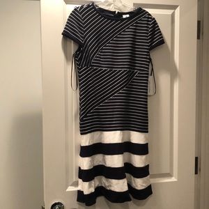 Julia Jordan blue and white stripe dress 8 sailor dress fit and flair